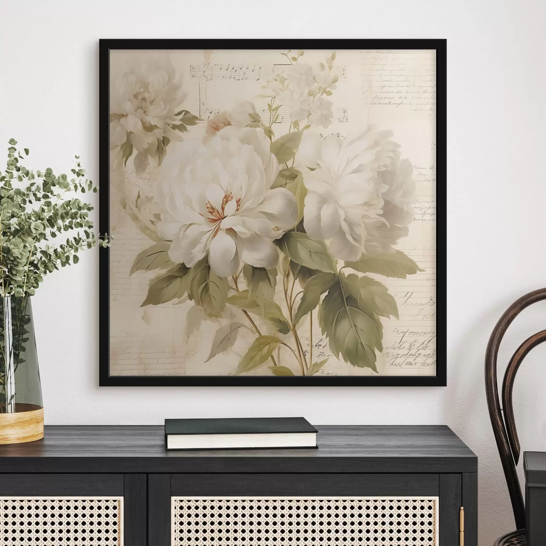 Fotobehang De geur van oude melodieën en pioenen f44359