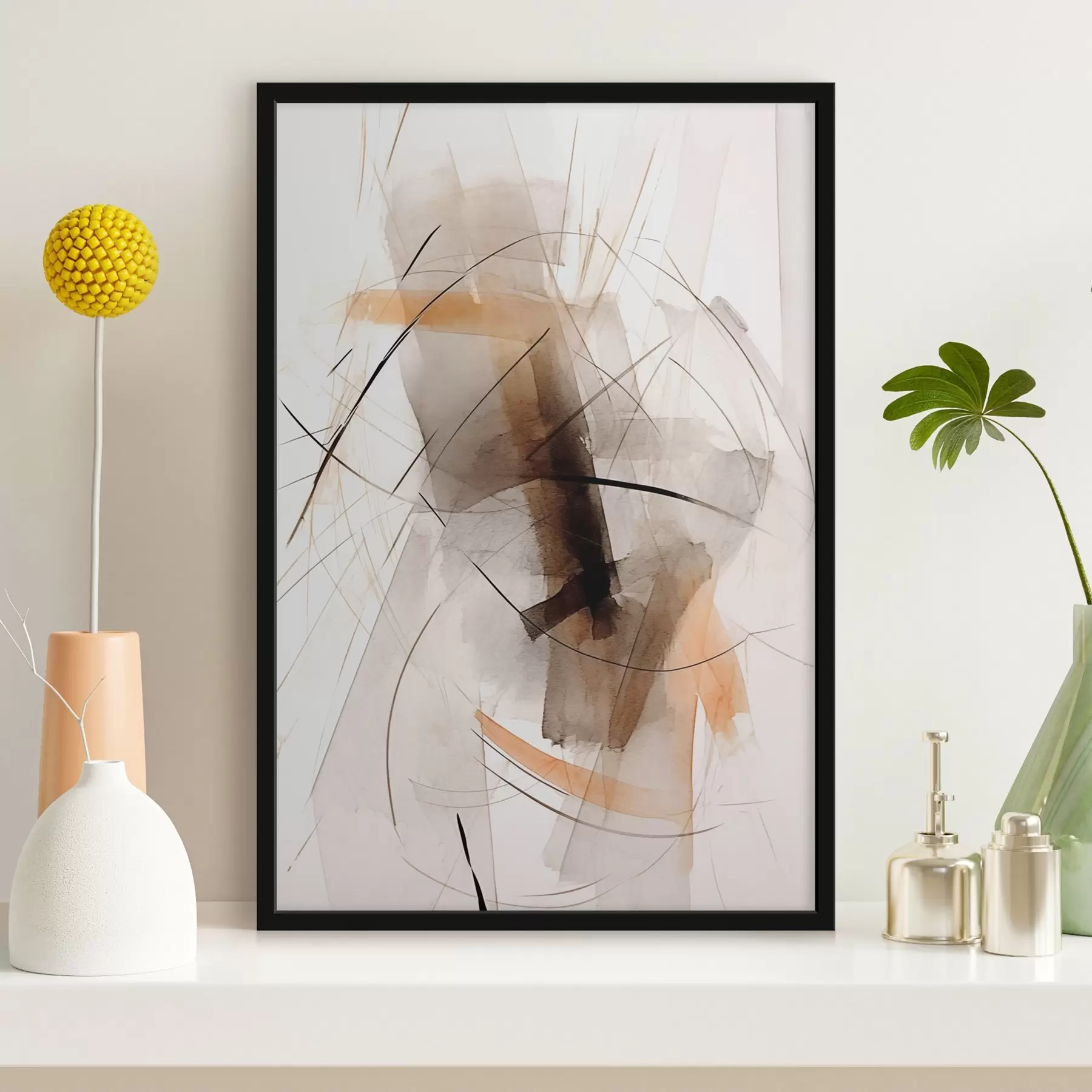 Fotobehang Lijnen en vlekken abstractie f44423