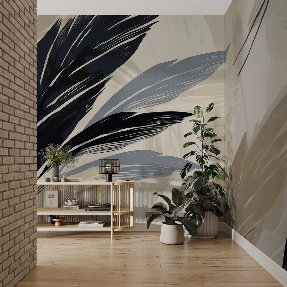 Fotobehang Abstracte veelkleurige veren w04037v2