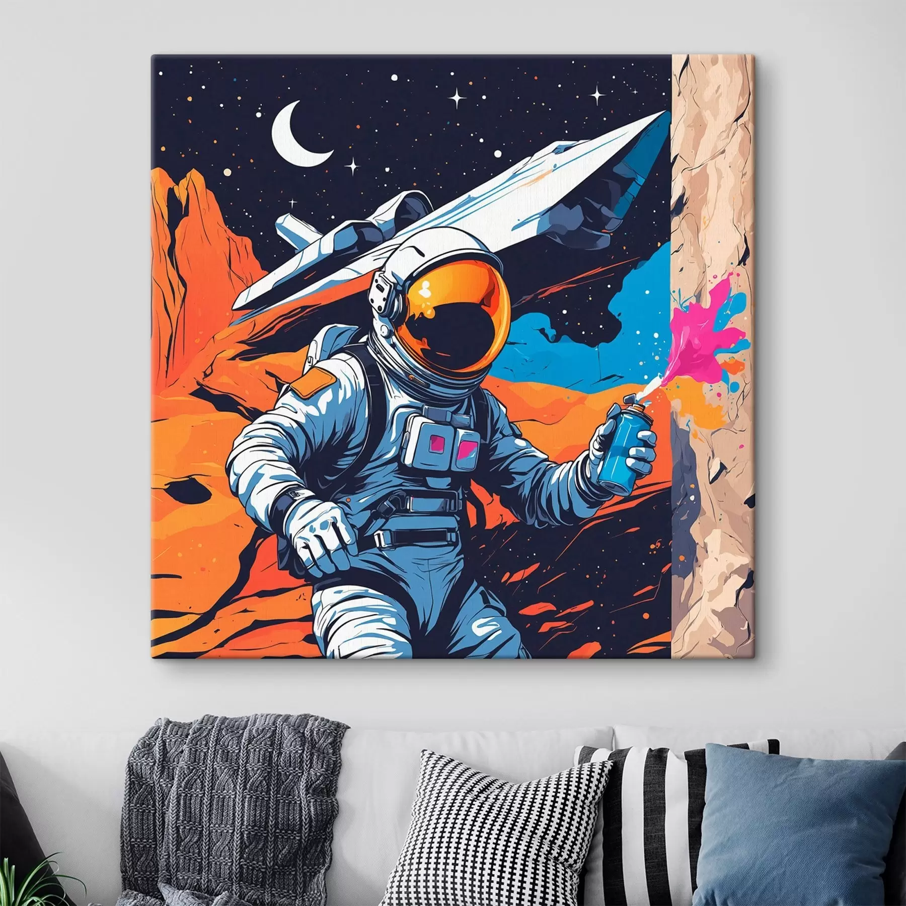  Schilderijen Poster met astronaut en schip s44434