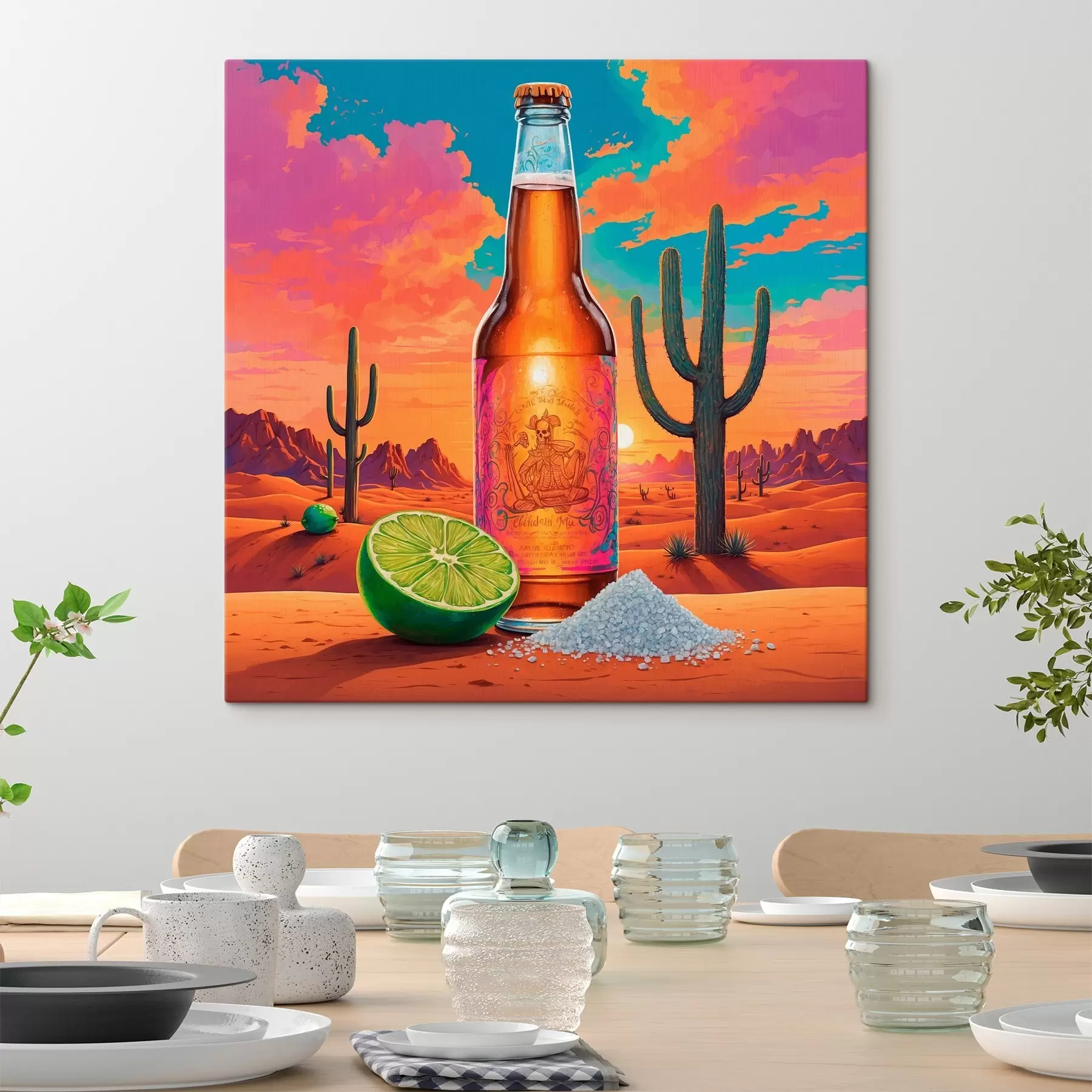  Schilderijen Bier en kalk op de achtergrond van Amerikaanse woestenijen s44438