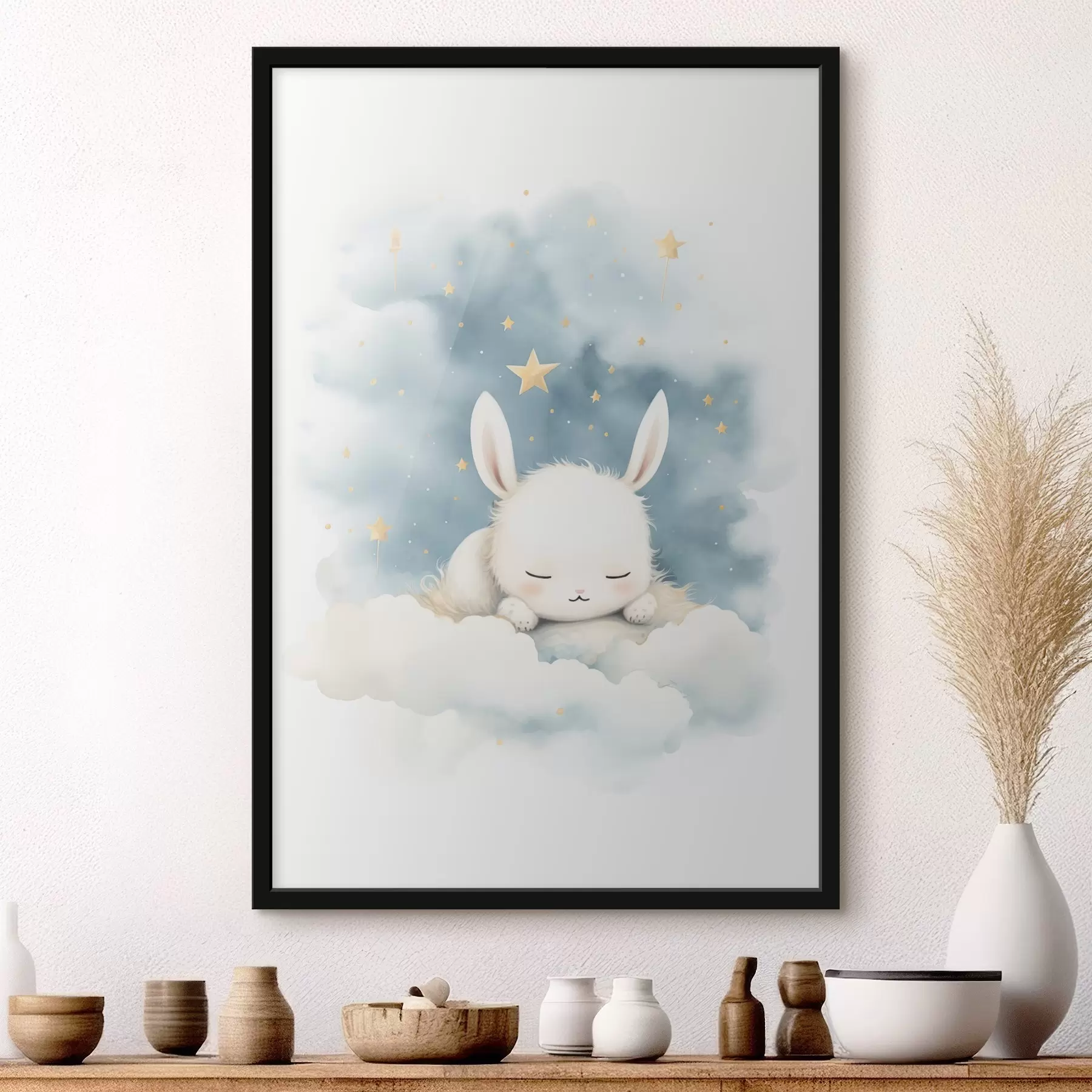 Fotobehang Konijn in de wolken f44536