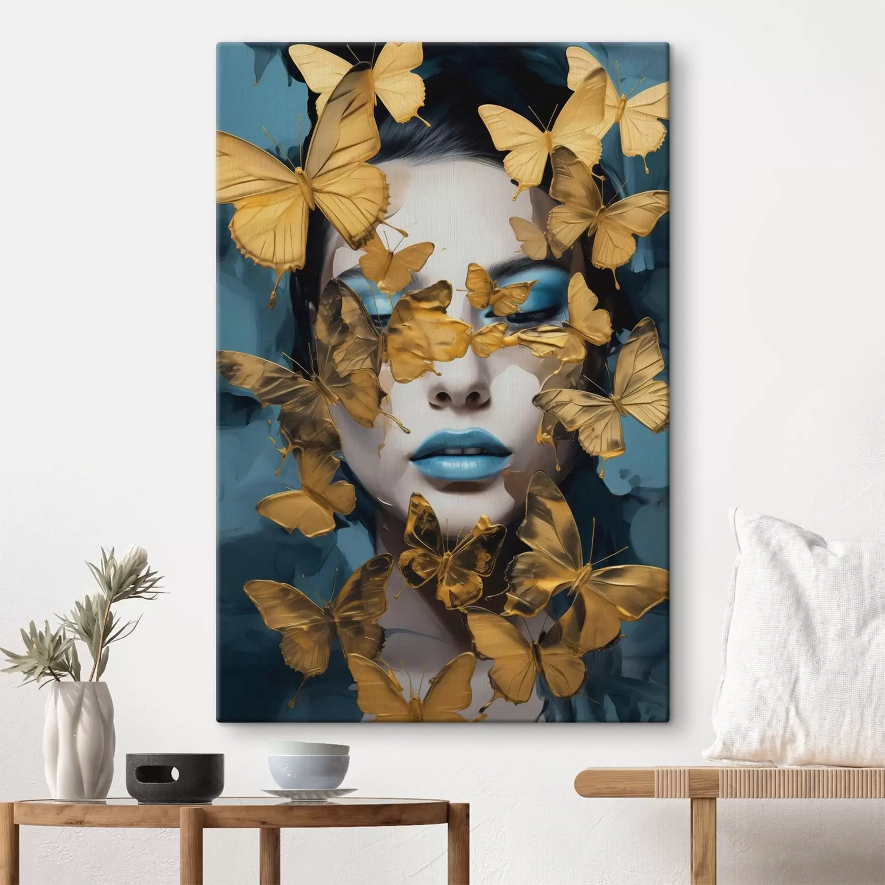 Schilderijen Portret van een meisje met vlinders s44583