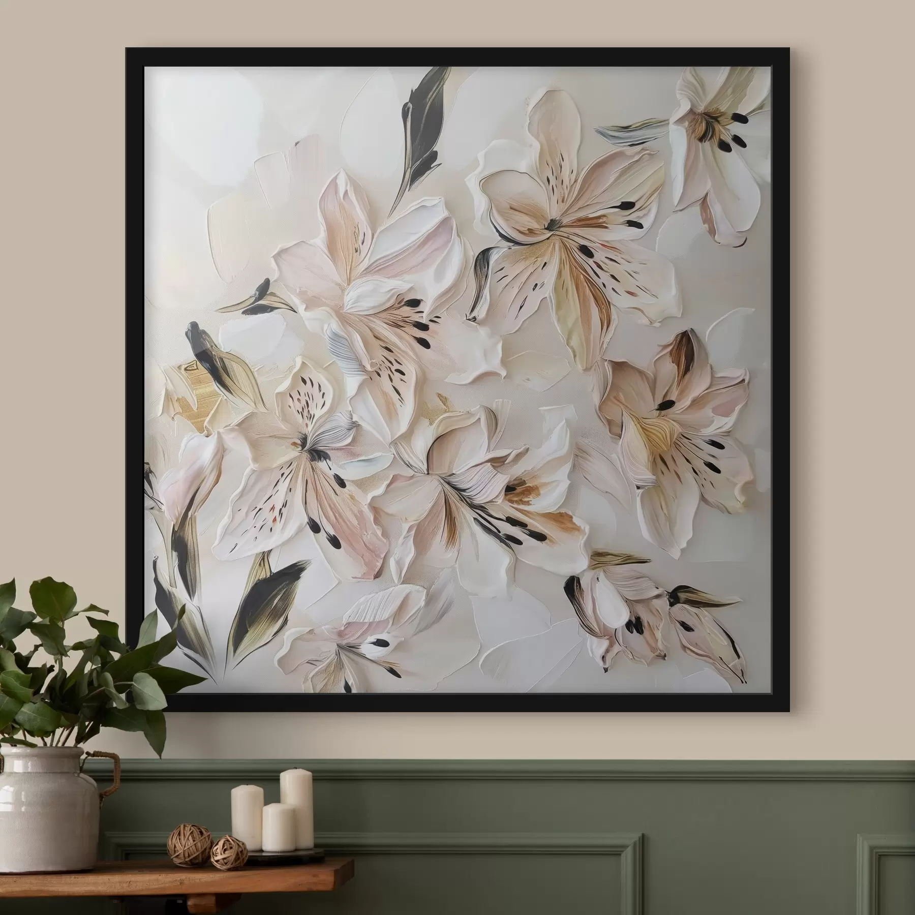 Fotobehang Gevoelige bloemen imitatieschilderij f44588