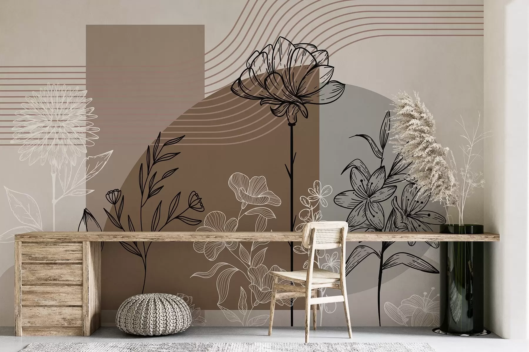Fotobehang Boho bloemmotief w04081