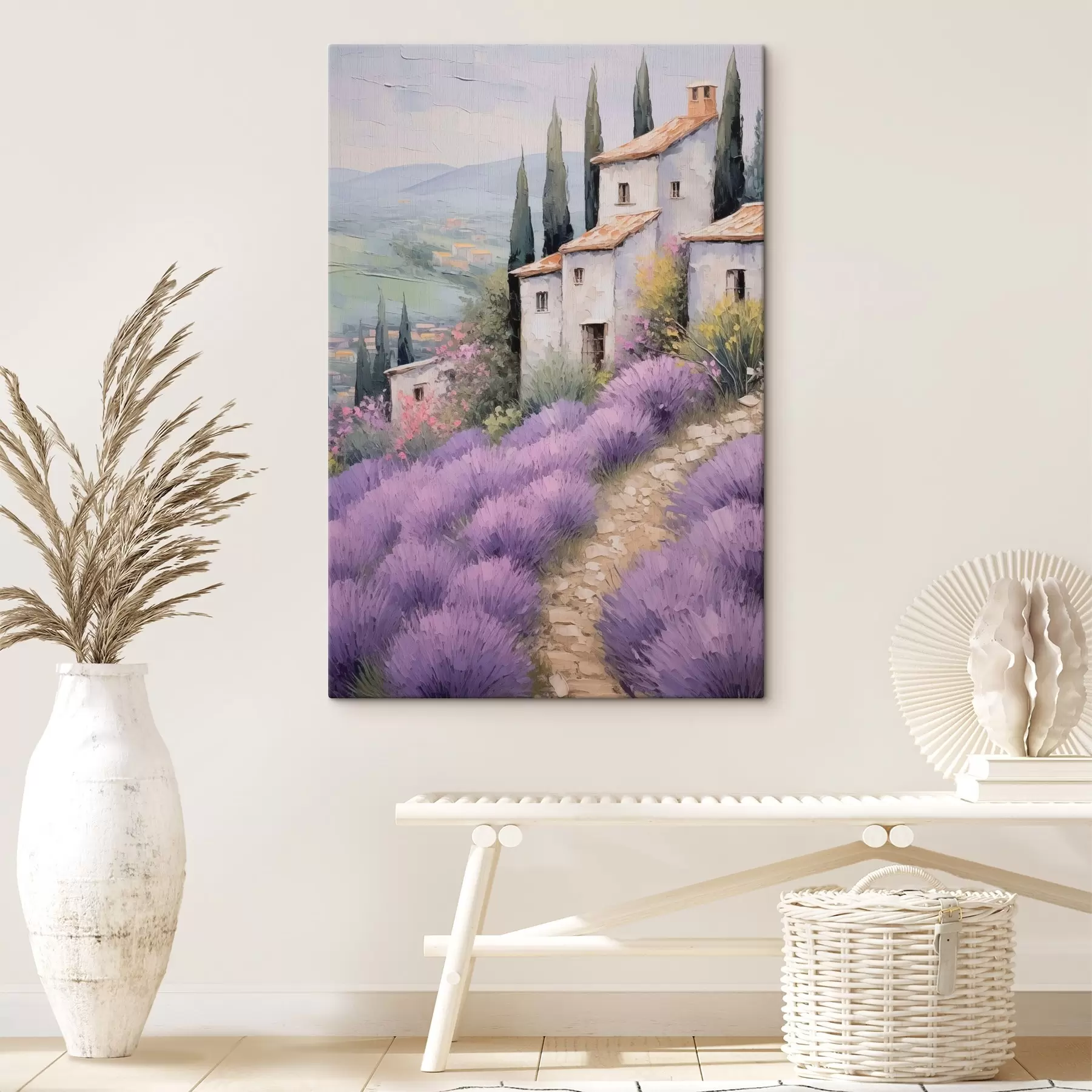 Fotobehang Huis bij het lavendelveld s44641
