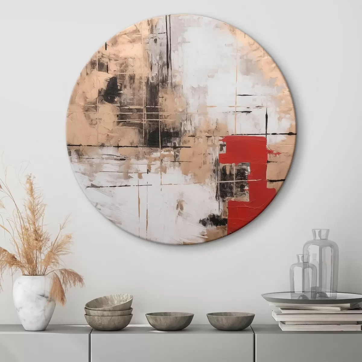 Ronde schilderijen Abstractie r44648