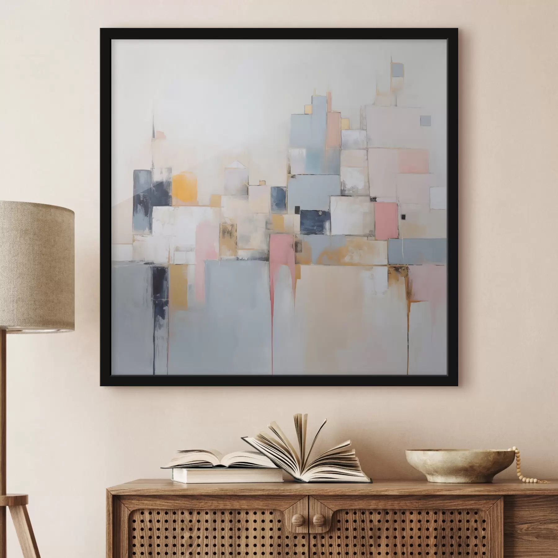 Fotobehang Abstract stadsimitatieschilderij f44638