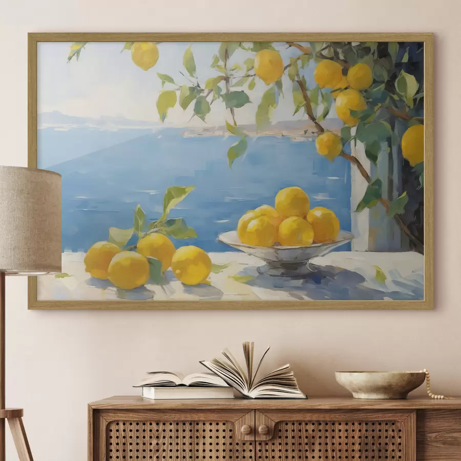 Fotobehang Citroenen tegen de zee f44649