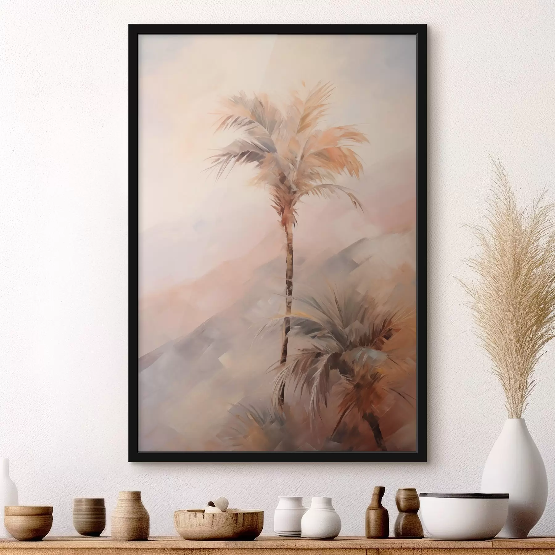 Fotobehang Palmbomen imitatieschilderij f44650