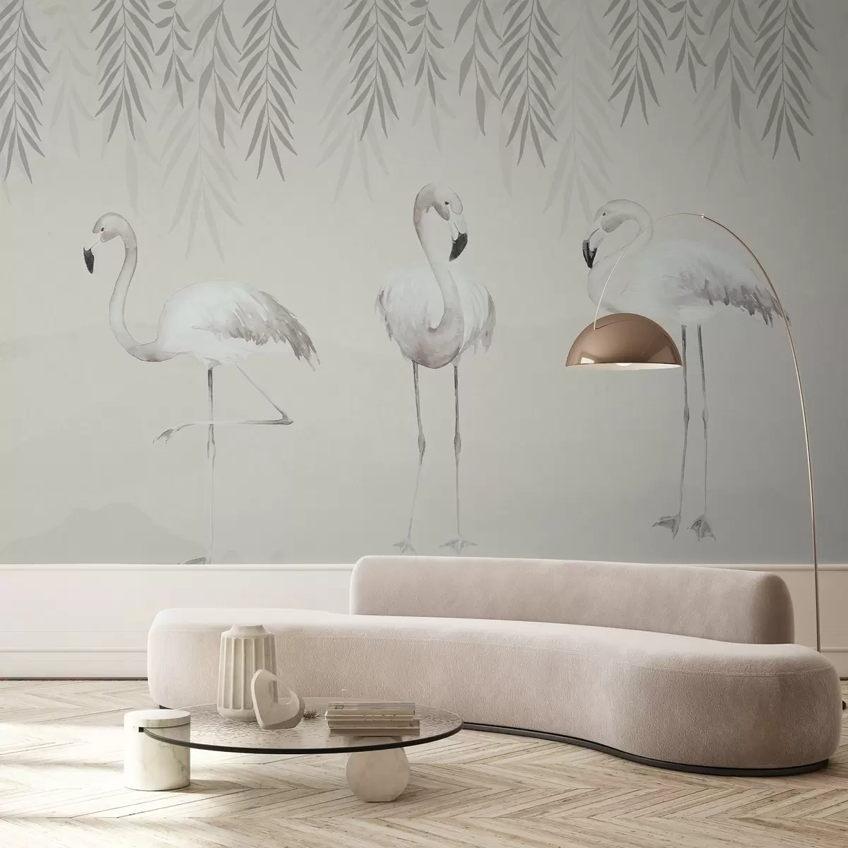 Fotobehang Drie flamingo's w09168v2