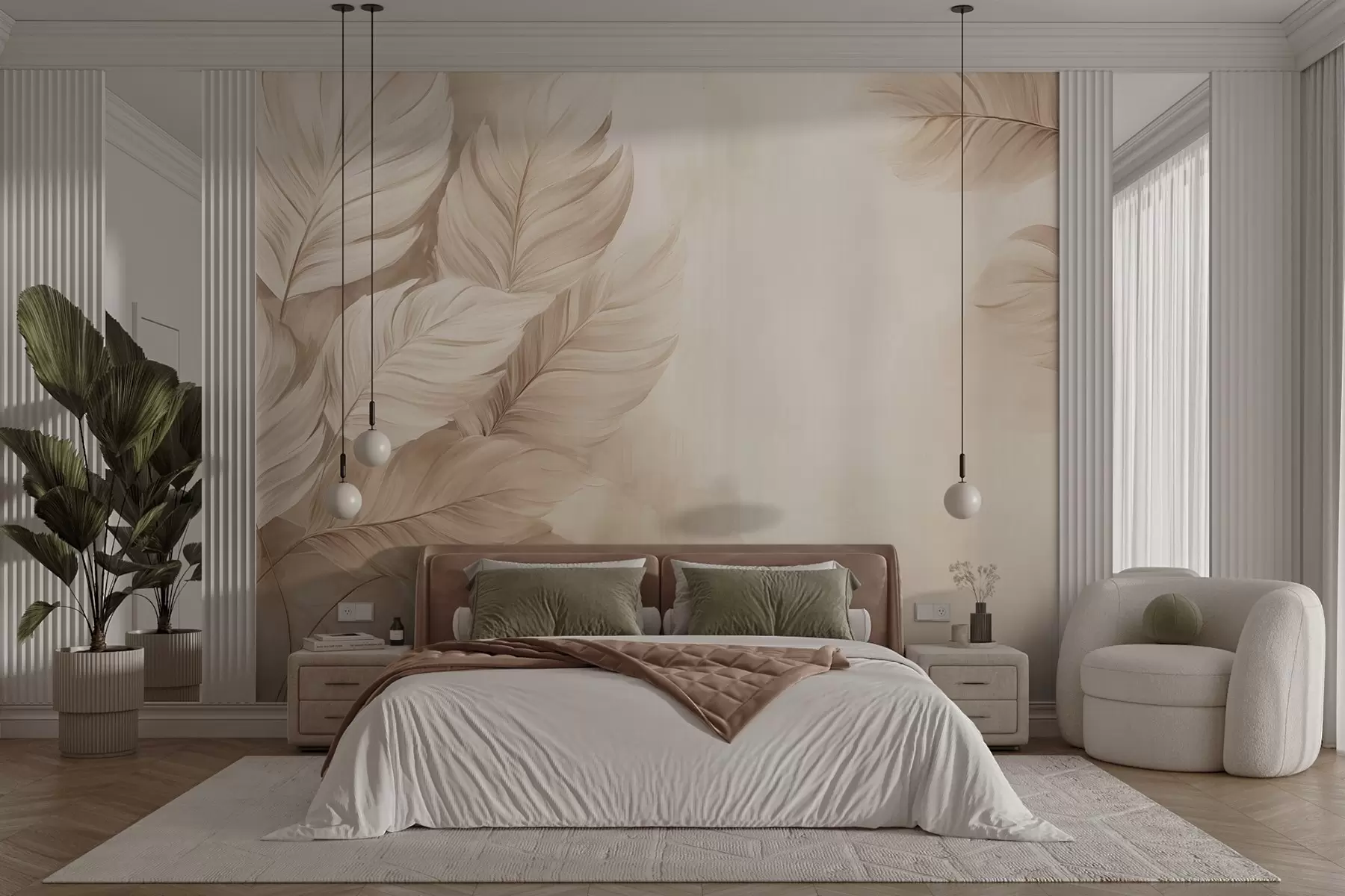 Fotobehang Pastelbladeren w09175v2