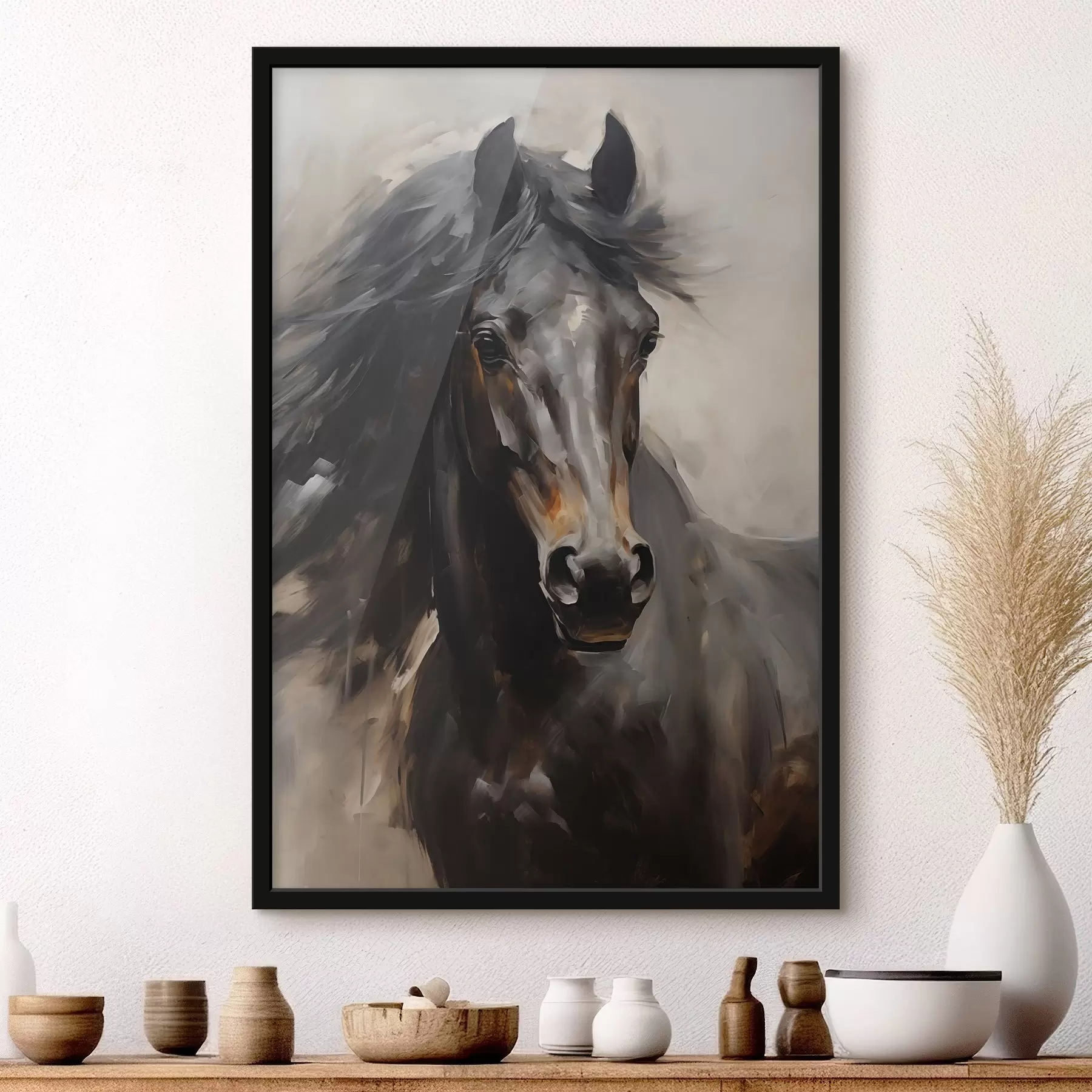 Fotobehang Zwart Paard f44662