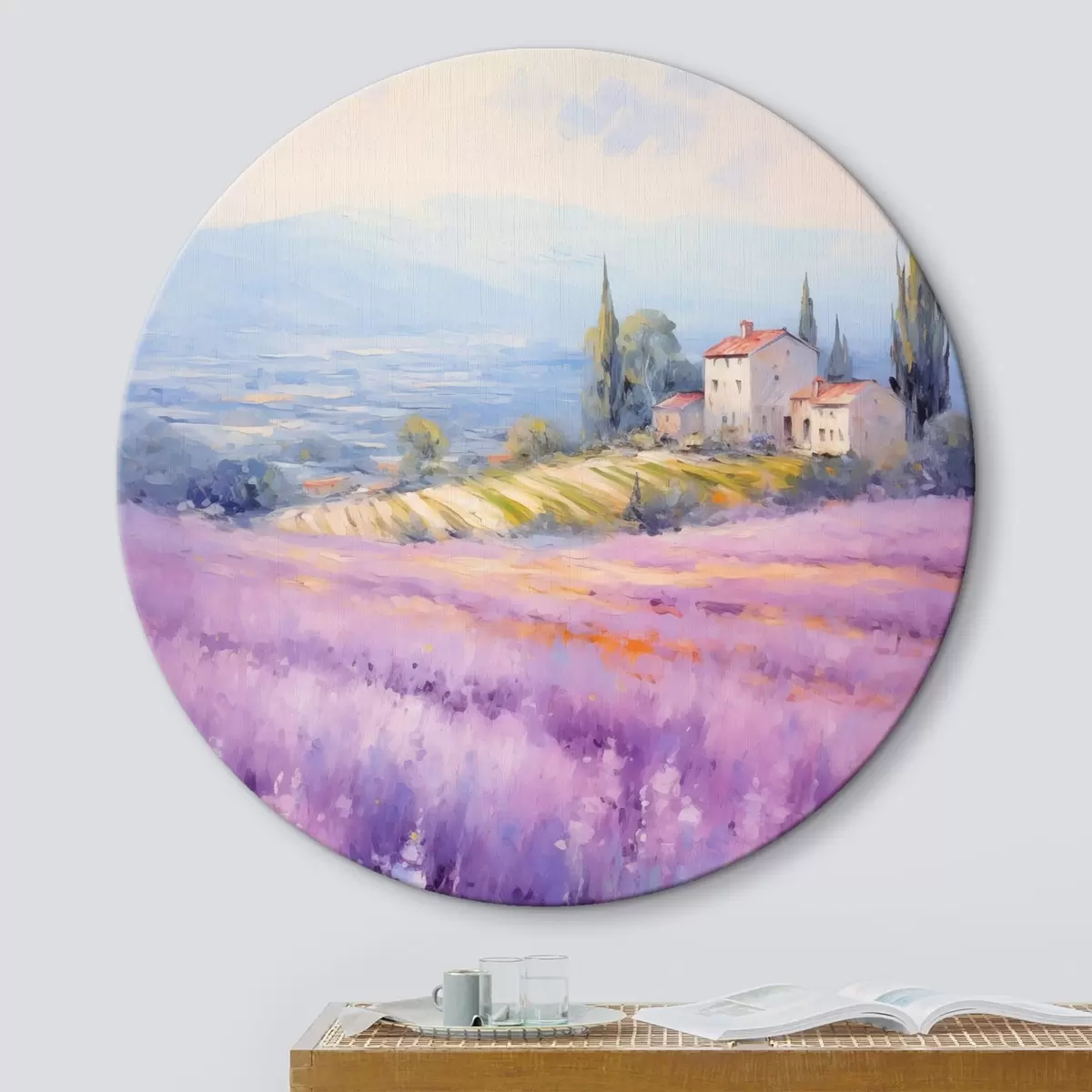 Ronde schilderijen Huis in de Provence r44673