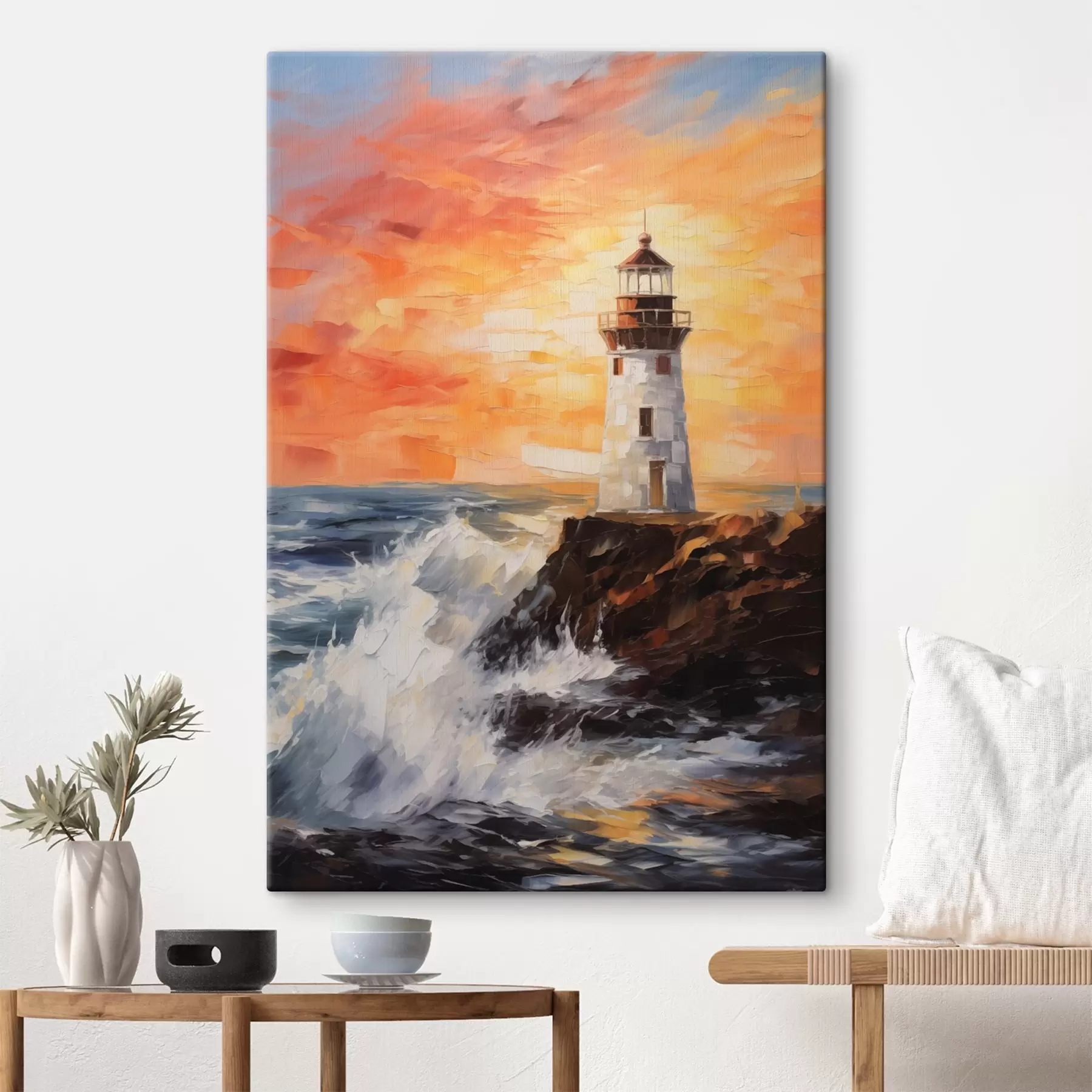 Fotobehang Vuurtoren bij zonsondergang s44674