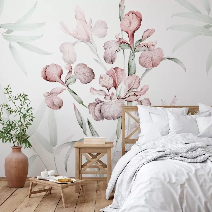 Fotobehang Irissen imitatie van aquarel w03955v1