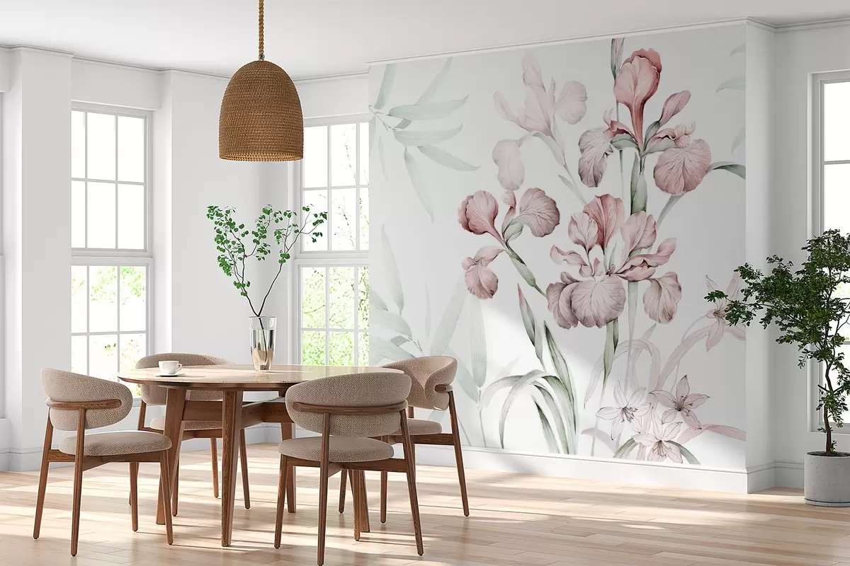 Fotobehang Irissen imitatie van aquarel w03955v1