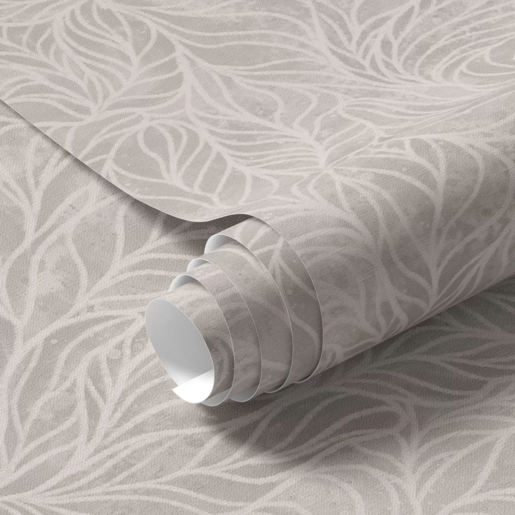 Fotobehang Beige abstracte textuur met vloeiende lijnen van bladeren a00179