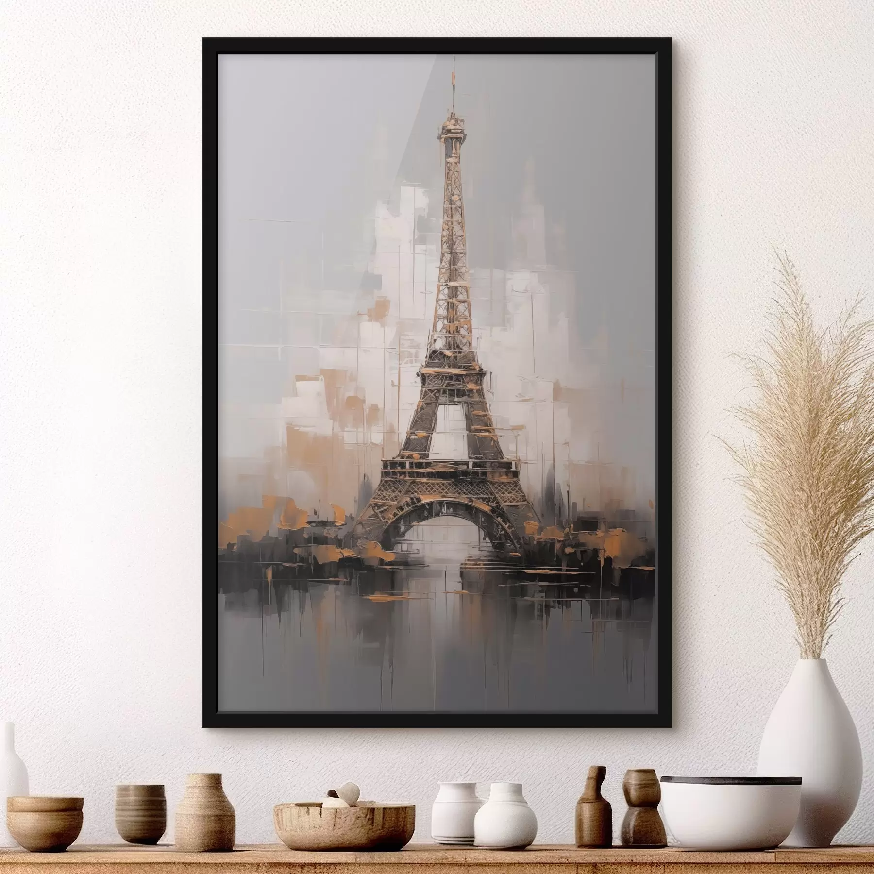 Fotobehang Eiffeltoren imitatie van schilderij f44697