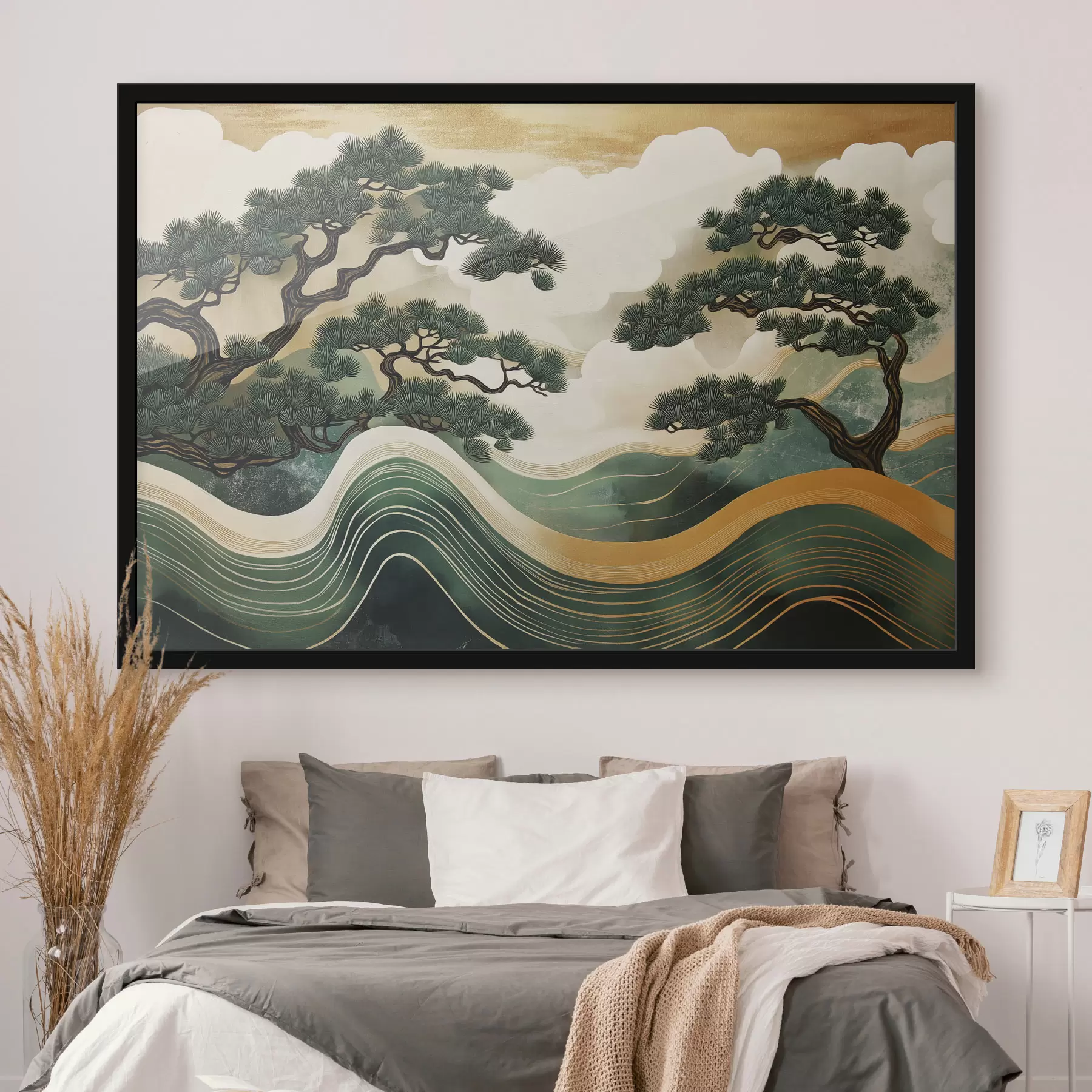  Schilderijen Abstracte landschappen met pijnbomen, Chinese stijl f44720