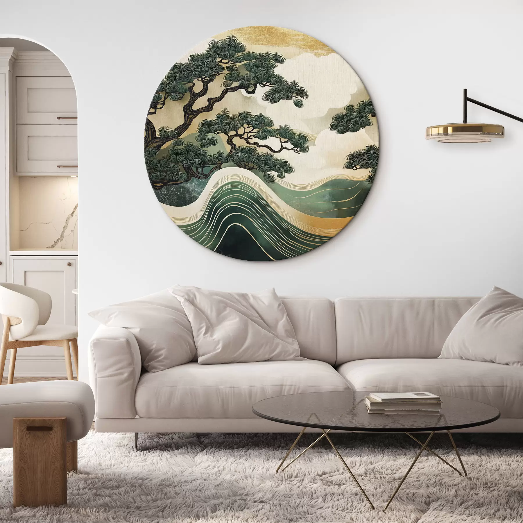  Schilderijen Abstracte landschappen met pijnbomen, Chinese stijl r44720