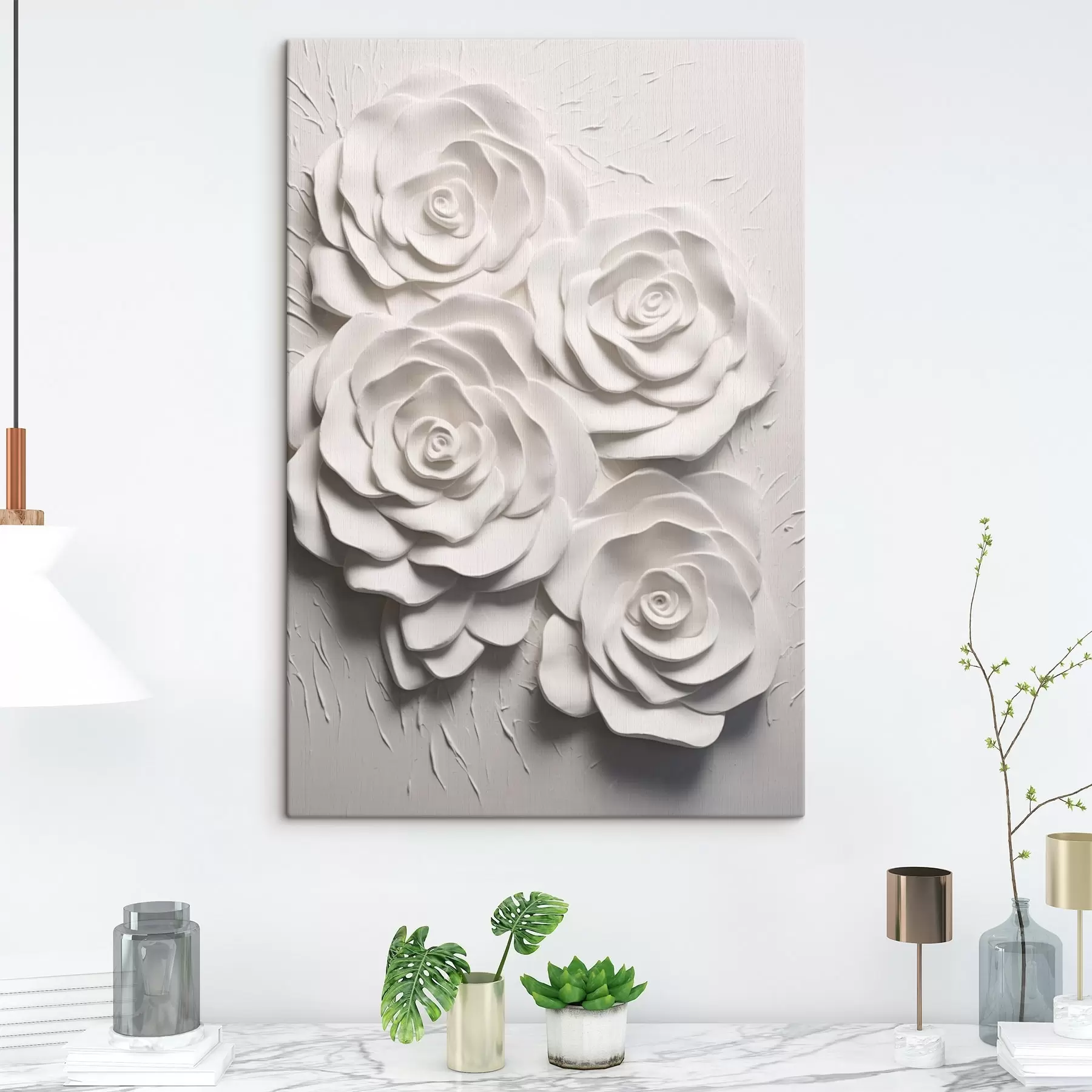  Schilderijen witte rozen s44738