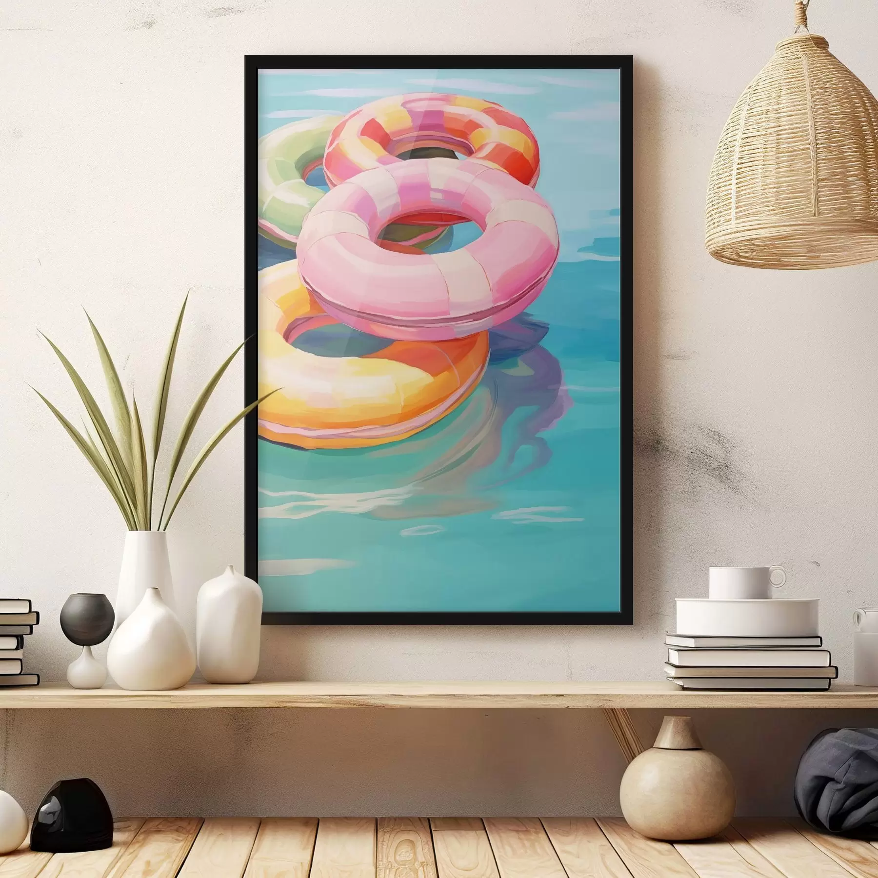 Fotobehang Opblaasbare cirkels in het water f44726