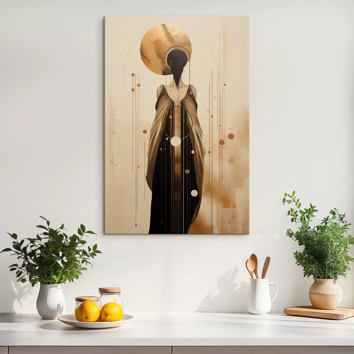 Schilderijen Abstracte vrouw met ornament s44748
