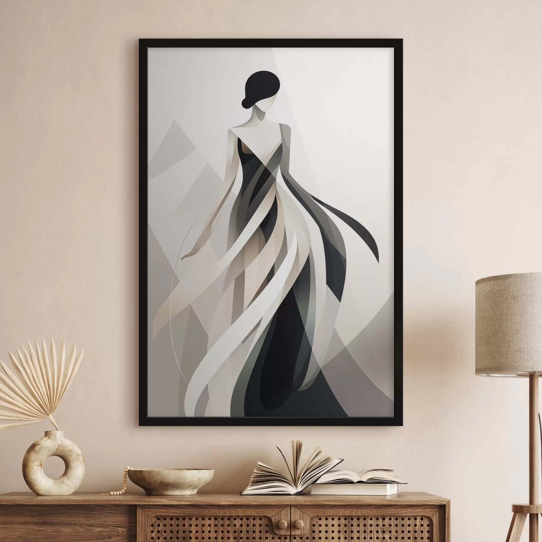 Fotobehang Abstract figuur in een lange jurk f44750