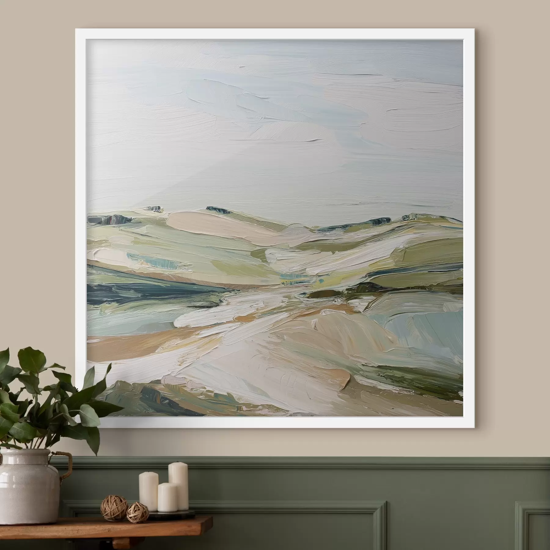 Fotobehang Abstracte heuvels in zachte kleuren f44754