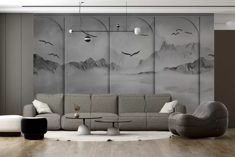 Fotobehang Bergen door panelen w04134v2