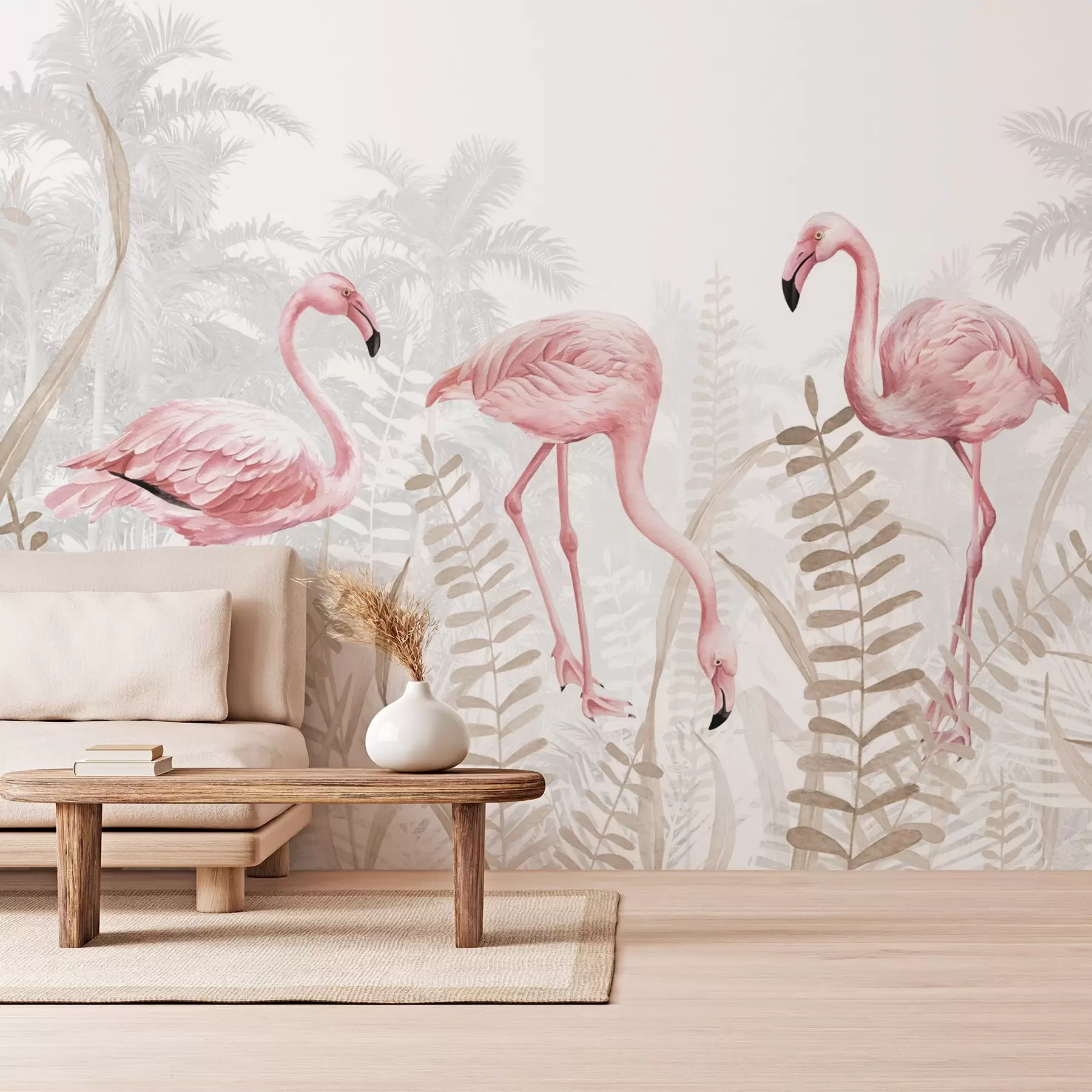 Fotobehang Flamingo w04122