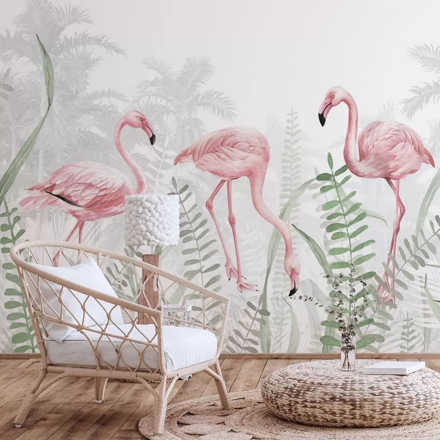 Fotobehang Flamingo w04122v1