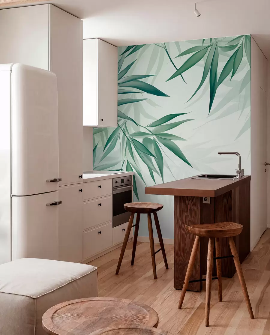 Fotobehang Bamboe bladeren w04147