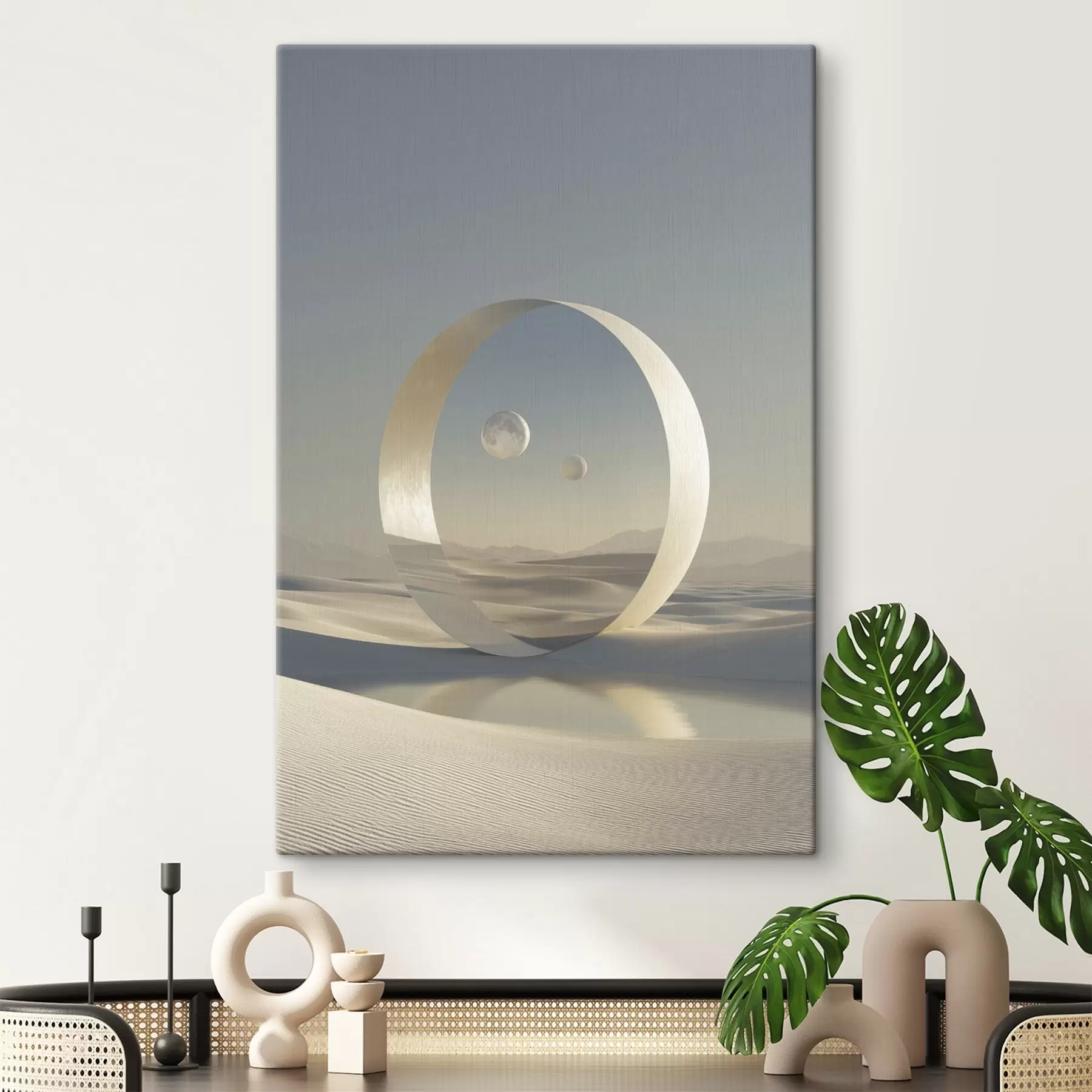  Schilderijen Futuristisch landschap met duinen en planeten  s44791