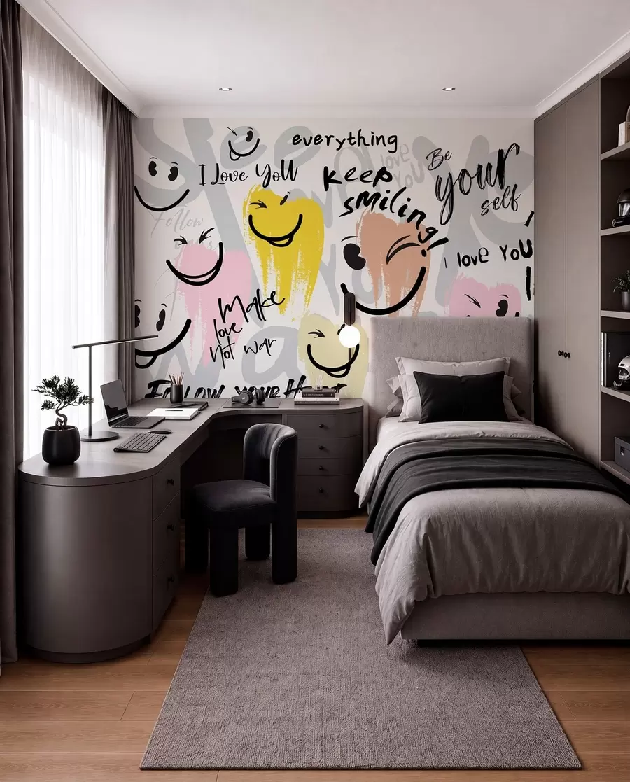 Fotobehang Emoticons en opschriften w04174