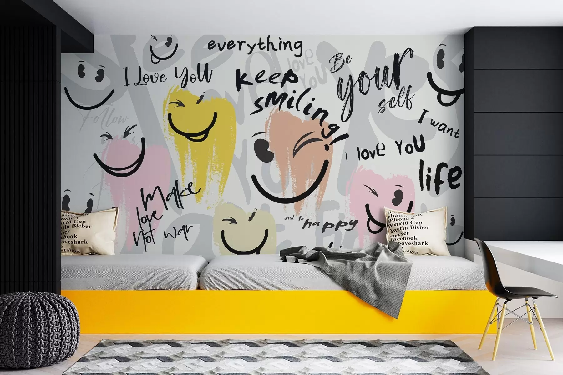 Fotobehang Emoticons en opschriften w04174