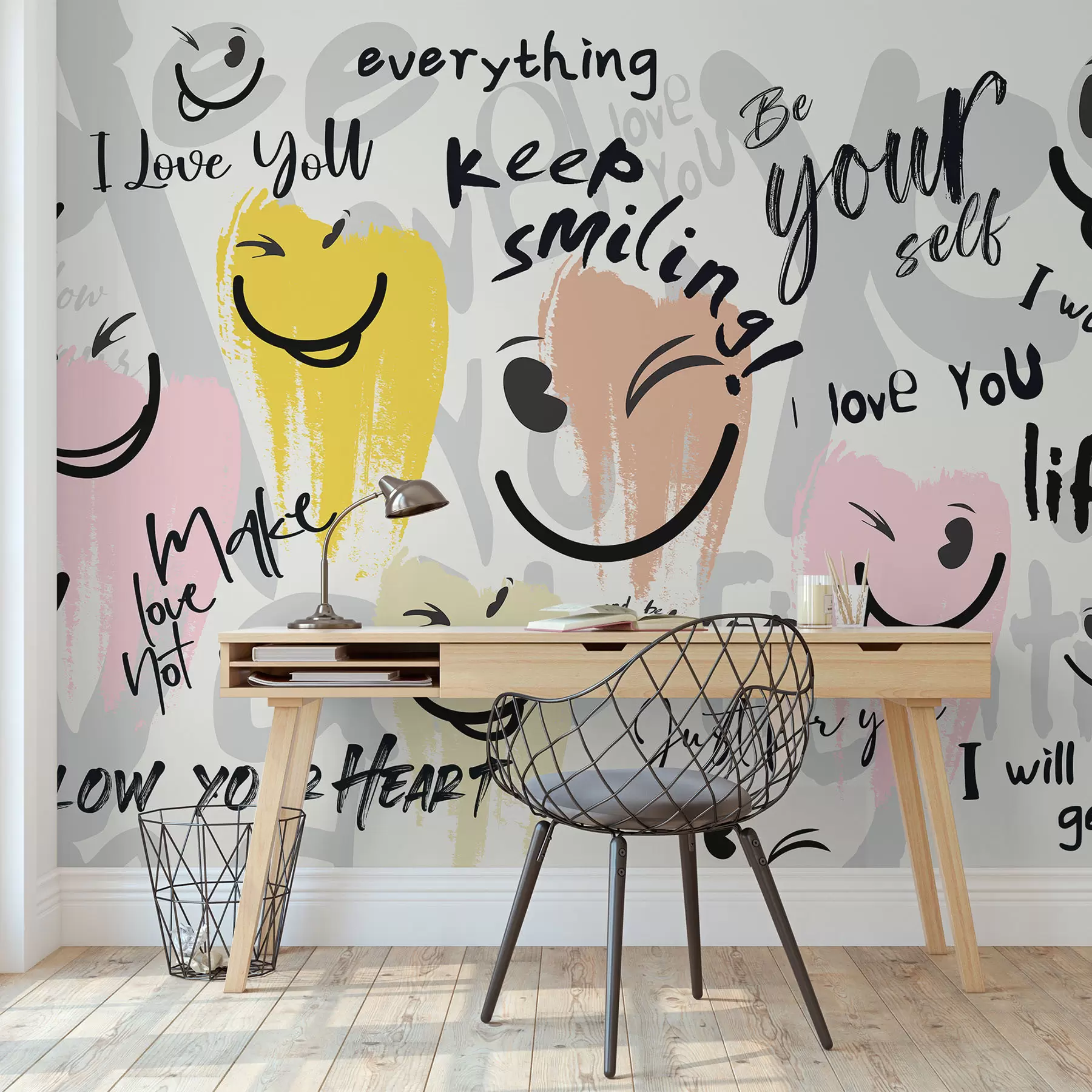 Fotobehang Emoticons en opschriften w04174