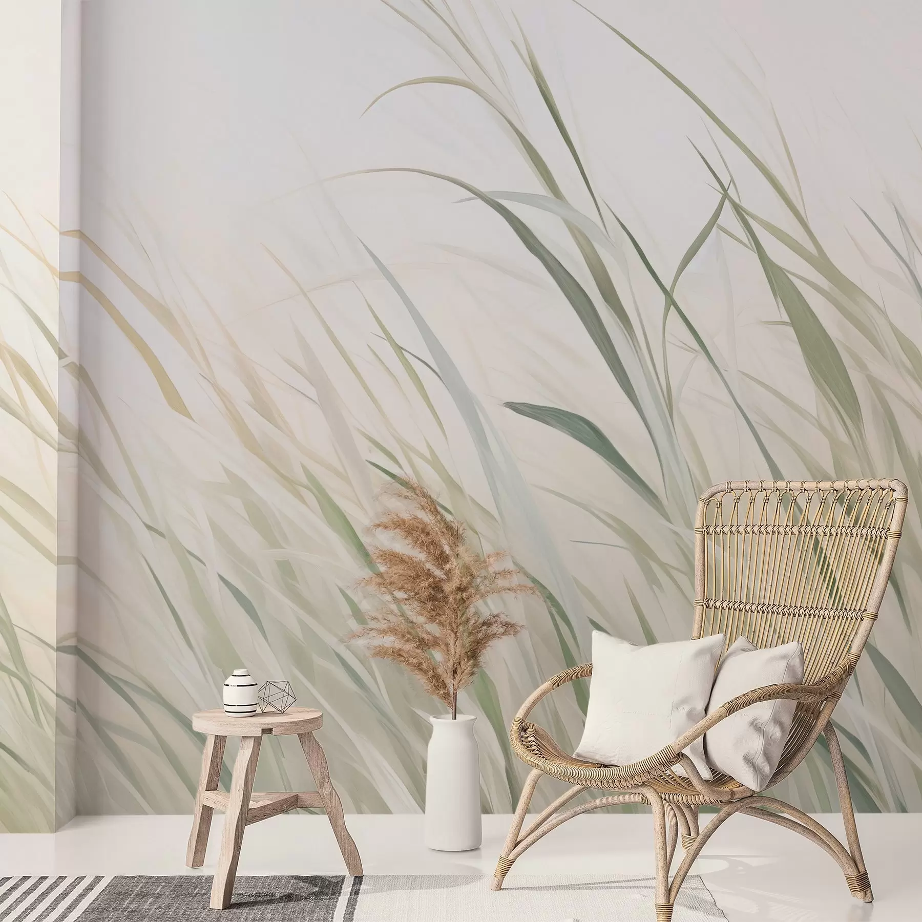 Fotobehang Gras imitatie schilderen w04175