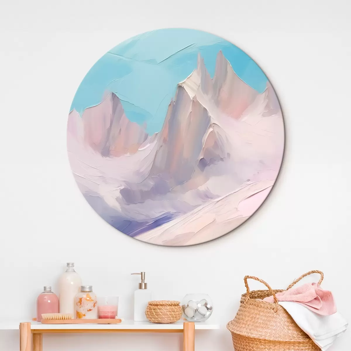 Ronde schilderijen Abstract berglandschap r44827