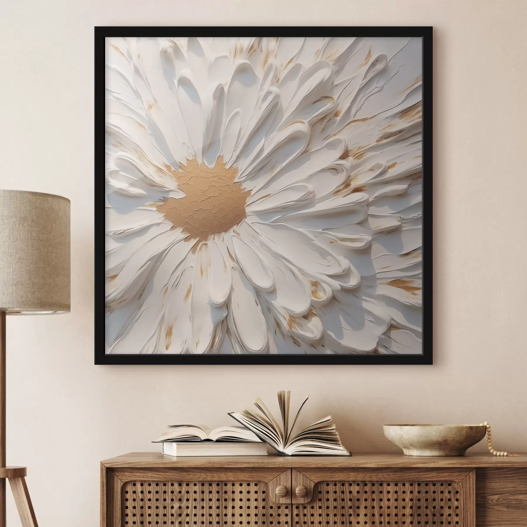 Fotobehang Kamille imitatieschilderij f44816