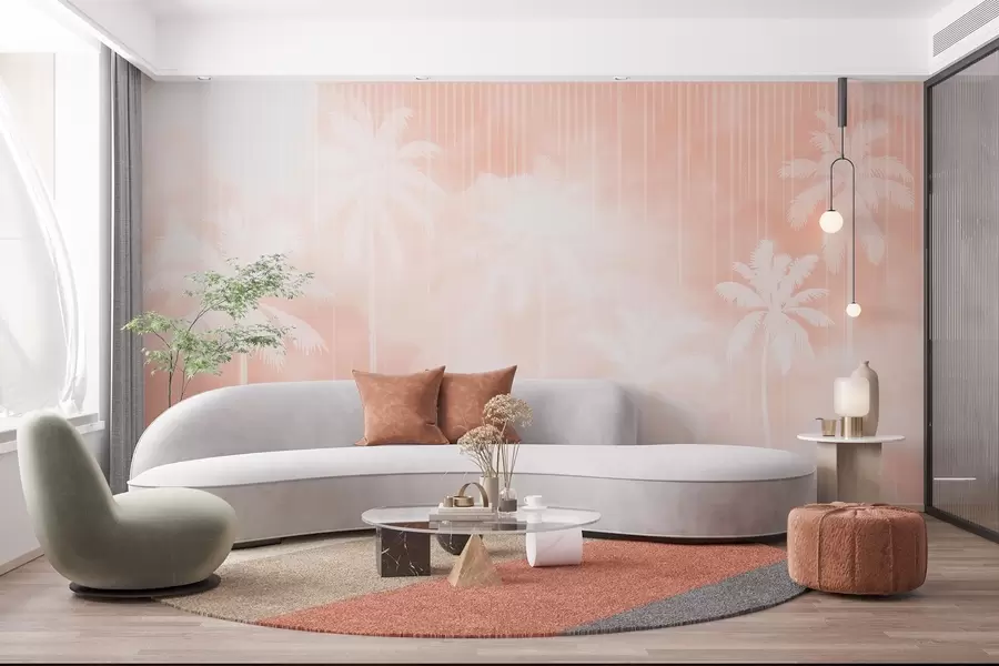 Fotobehang Mist met palmbomen w04180