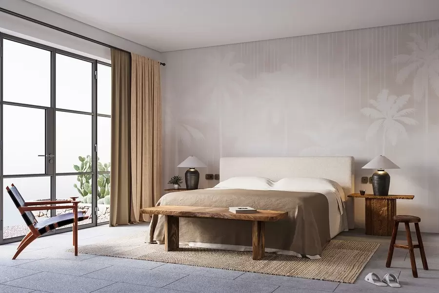 Fotobehang Mist met palmbomen w04180v2