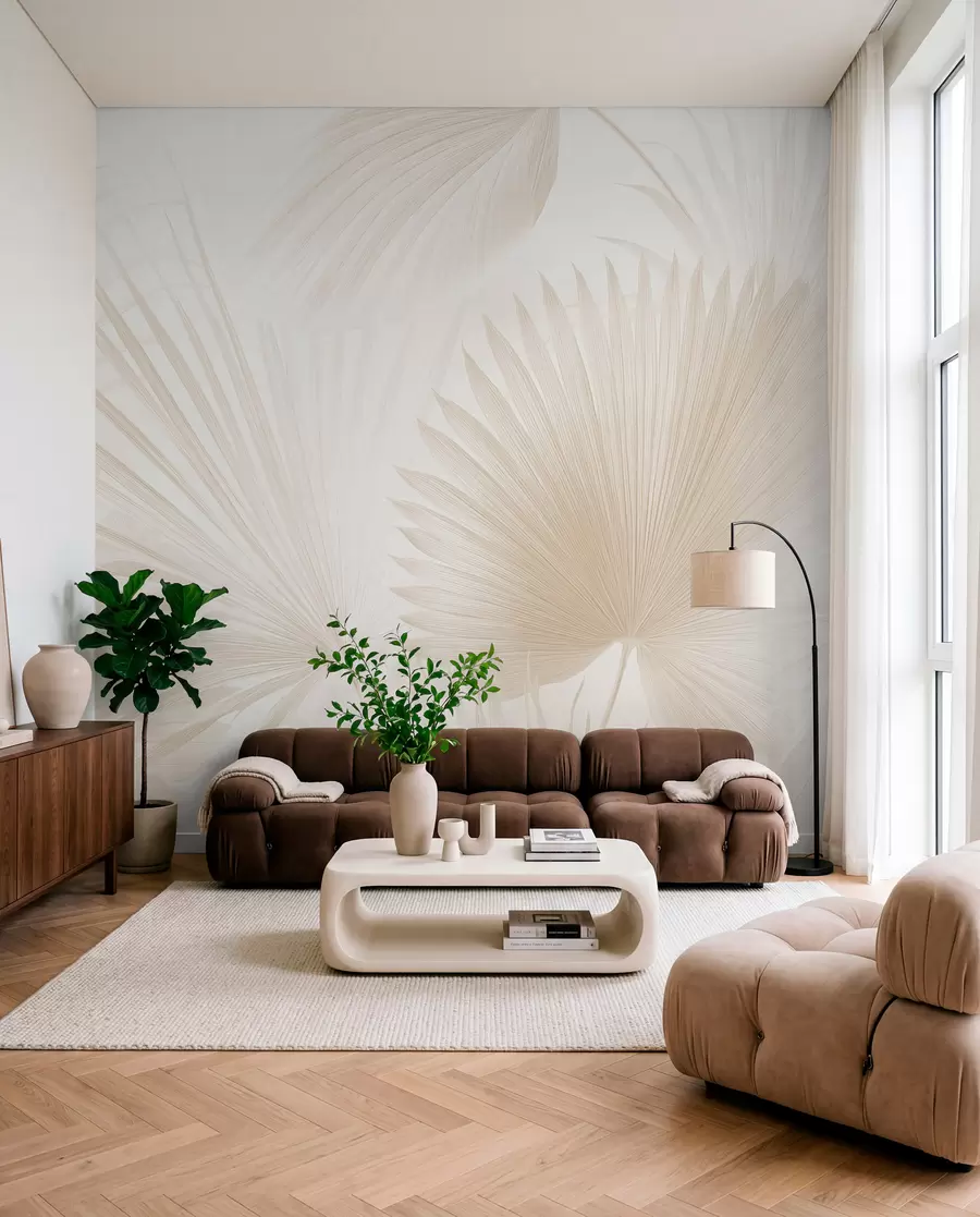 Fotobehang Palmwaaiers in ivoor w09084v1