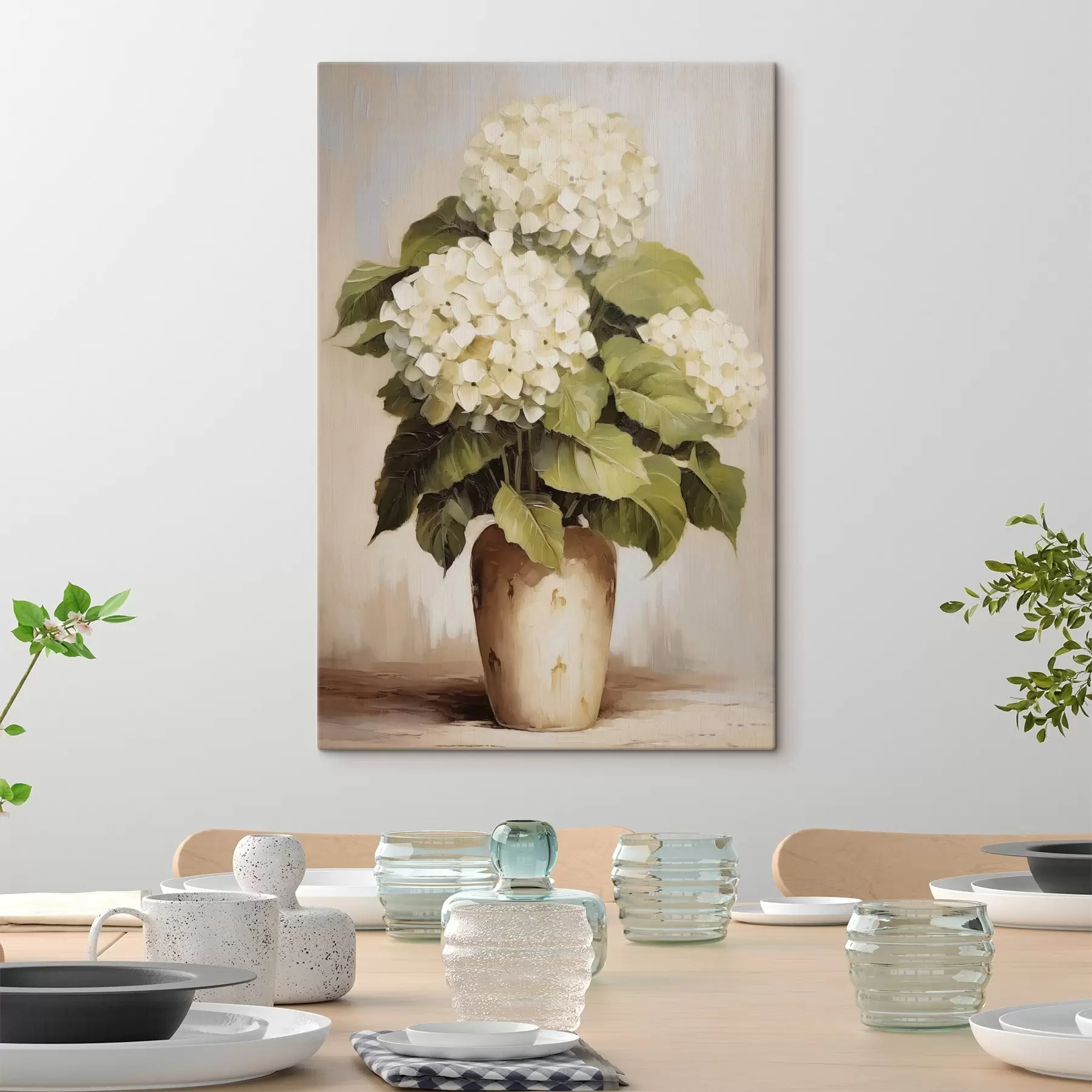 Fotobehang Hortensia's in een vaas s44907