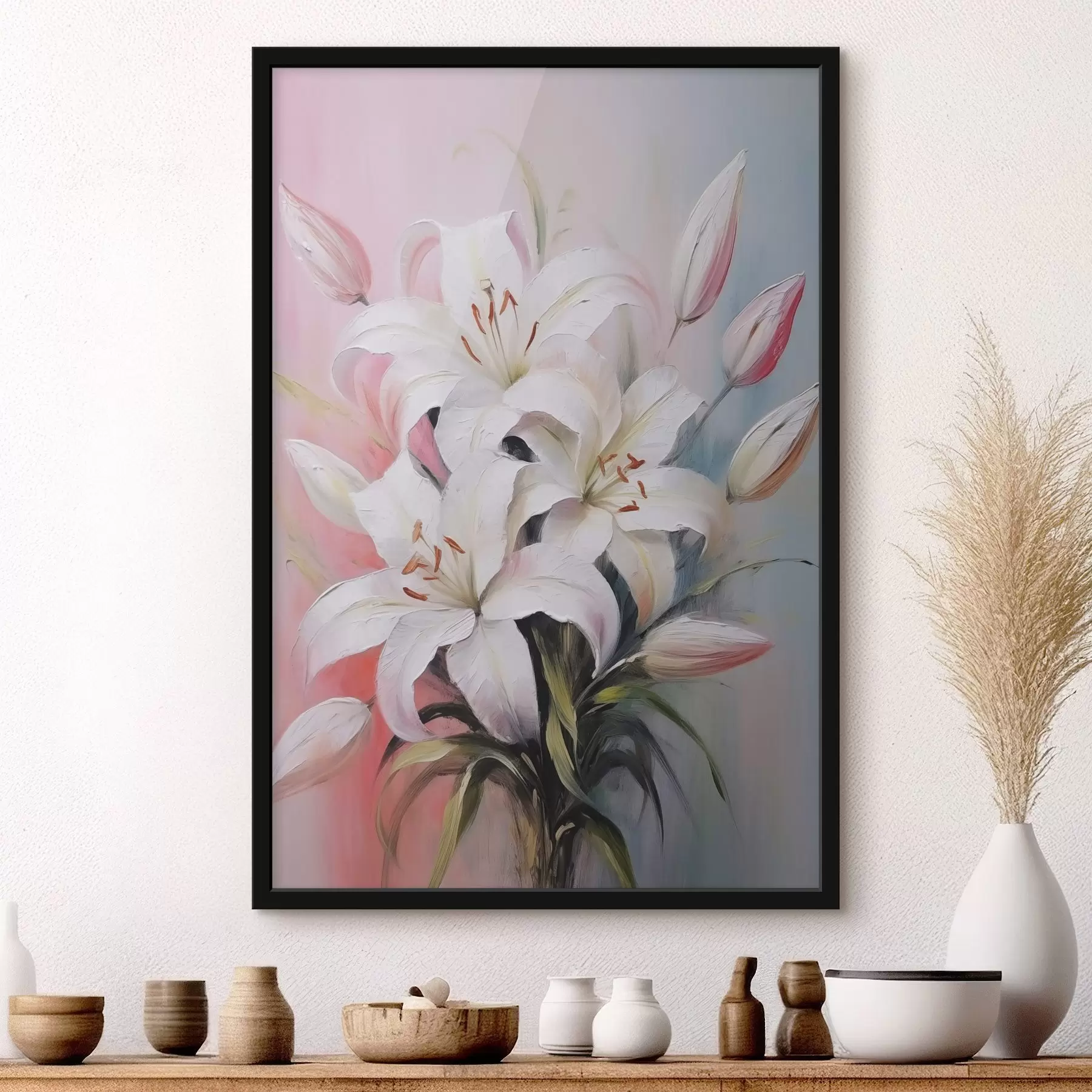 Fotobehang Witte lelies f44904