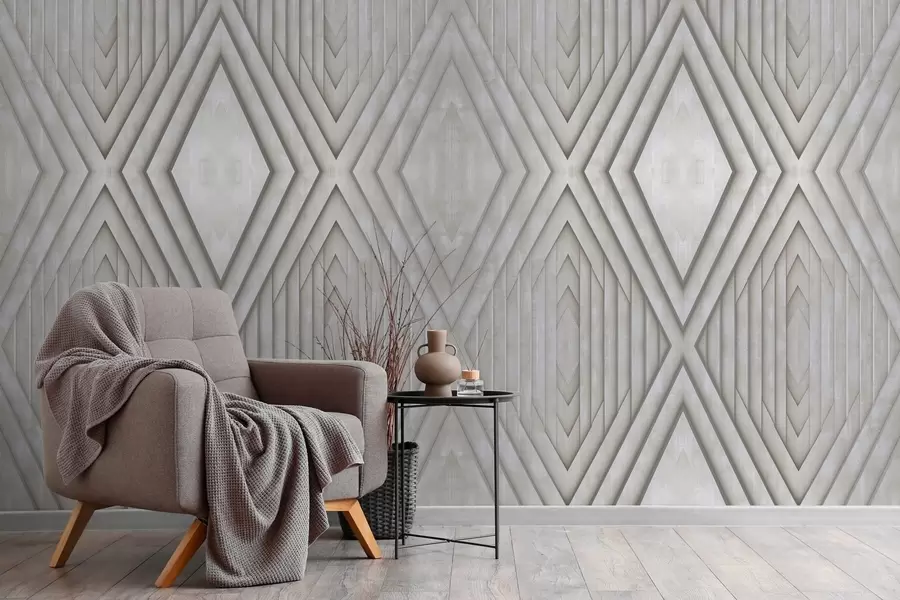 Fotobehang imitatie van houten panelen in beige kleuren w04168