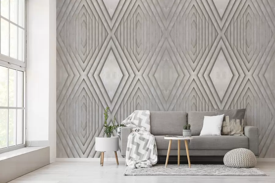 Fotobehang imitatie van houten panelen in beige kleuren w04168