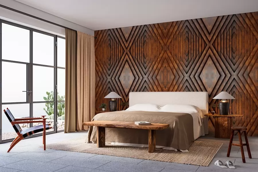 Fotobehang imitatie van houten panelen w04168v1