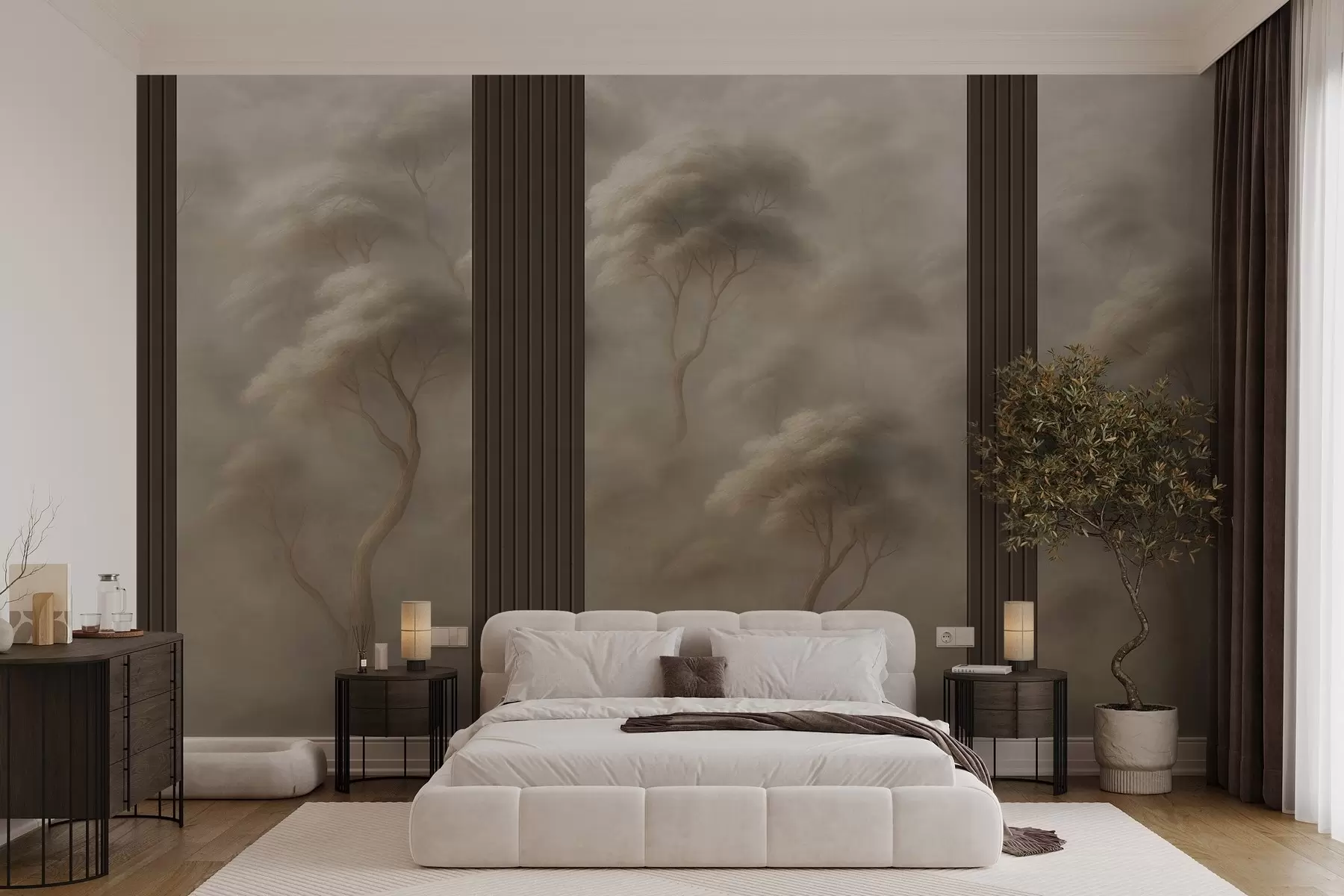 Fotobehang Bos ontmoet Paneel Kunst w04187